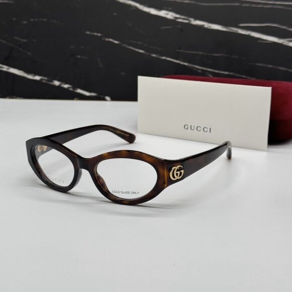 NEW GG1405O 002 GUCCI EYEGLASSES HAVANA WOMEN EYEWEAR GUCCI - Picture 1 of 11